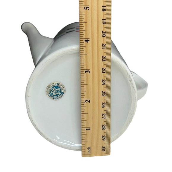 MCM Colorful‎ Checked Coffee Tea Pot Fred Roberts San Francisco Porcelain 1970s - Picture 11 of 12